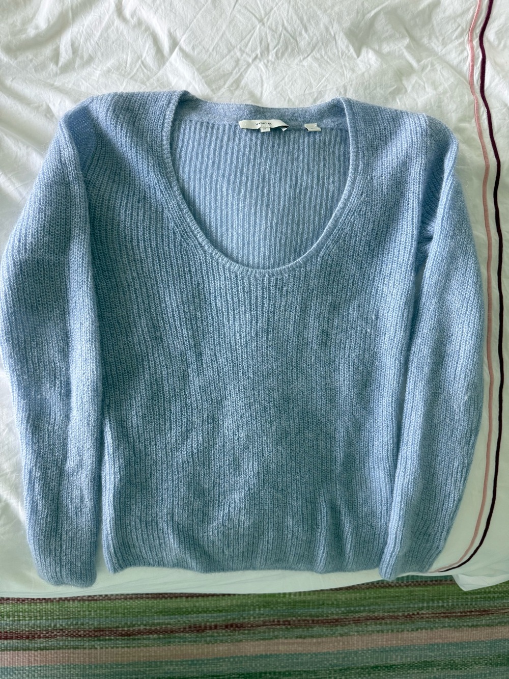 Light Blue Vince Women's Scoop Neck Sweater XS